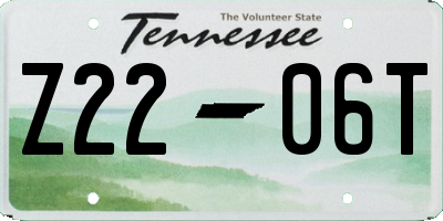 TN license plate Z2206T
