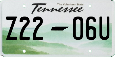TN license plate Z2206U