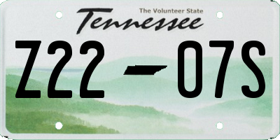 TN license plate Z2207S