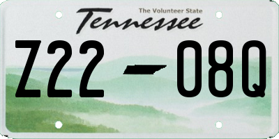 TN license plate Z2208Q