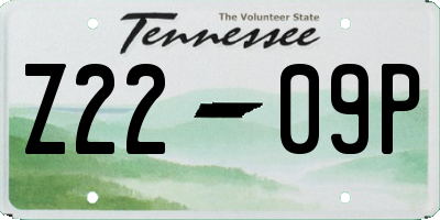 TN license plate Z2209P