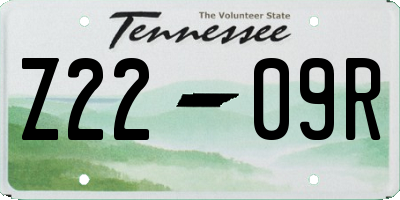 TN license plate Z2209R