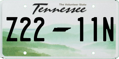 TN license plate Z2211N