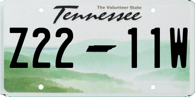 TN license plate Z2211W