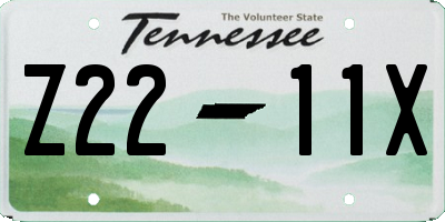 TN license plate Z2211X