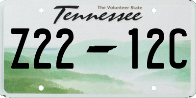 TN license plate Z2212C