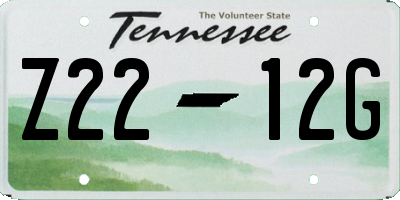 TN license plate Z2212G
