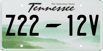 TN license plate Z2212V