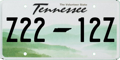TN license plate Z2212Z