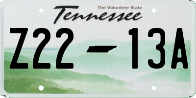 TN license plate Z2213A