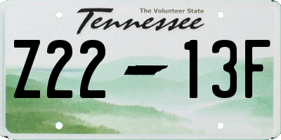 TN license plate Z2213F