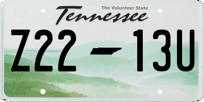 TN license plate Z2213U