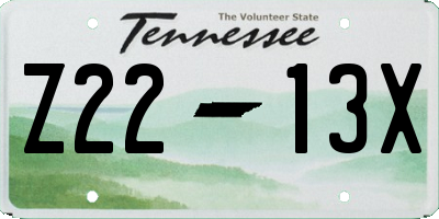 TN license plate Z2213X