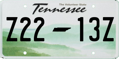 TN license plate Z2213Z