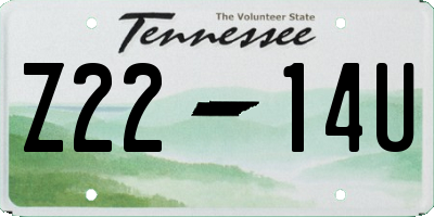 TN license plate Z2214U