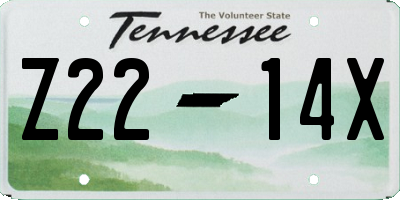 TN license plate Z2214X