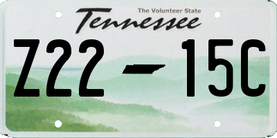TN license plate Z2215C