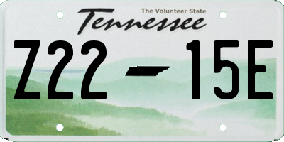 TN license plate Z2215E