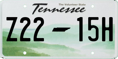 TN license plate Z2215H