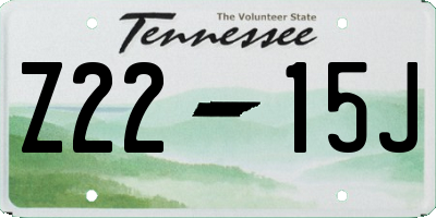 TN license plate Z2215J