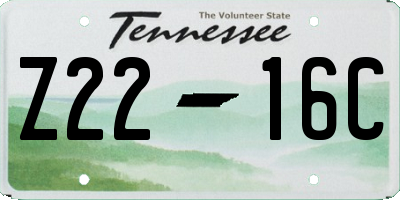 TN license plate Z2216C