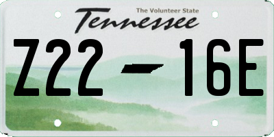 TN license plate Z2216E
