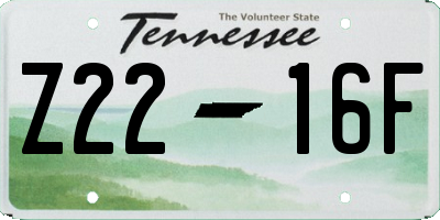 TN license plate Z2216F