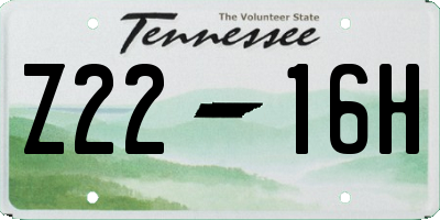 TN license plate Z2216H