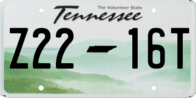 TN license plate Z2216T