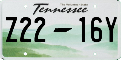 TN license plate Z2216Y