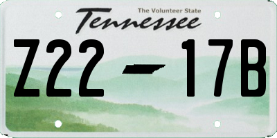 TN license plate Z2217B