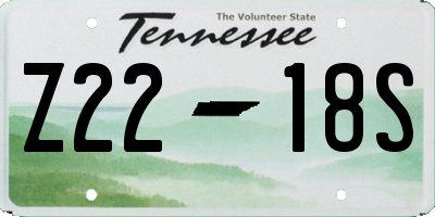 TN license plate Z2218S