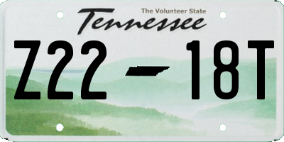 TN license plate Z2218T