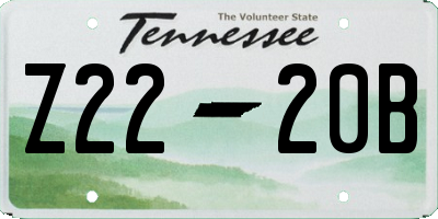 TN license plate Z2220B