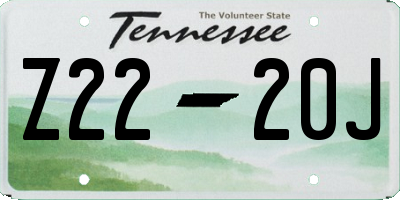 TN license plate Z2220J