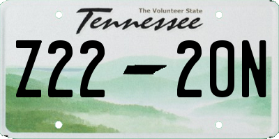 TN license plate Z2220N