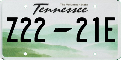 TN license plate Z2221E