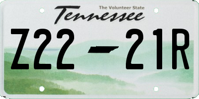 TN license plate Z2221R