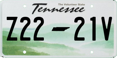 TN license plate Z2221V