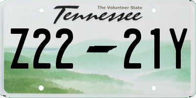 TN license plate Z2221Y