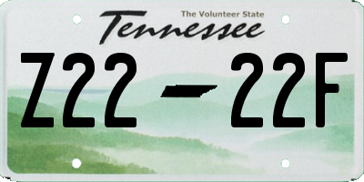 TN license plate Z2222F