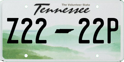 TN license plate Z2222P