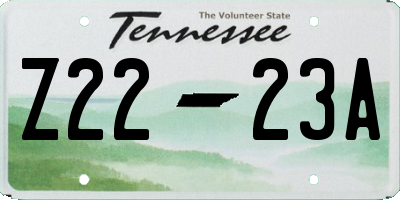 TN license plate Z2223A