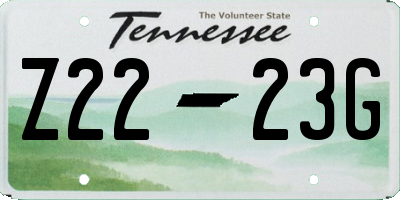 TN license plate Z2223G