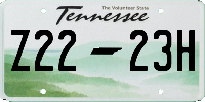 TN license plate Z2223H