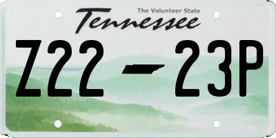 TN license plate Z2223P