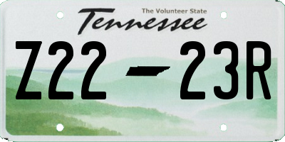 TN license plate Z2223R