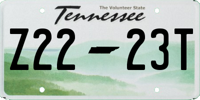 TN license plate Z2223T