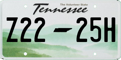 TN license plate Z2225H