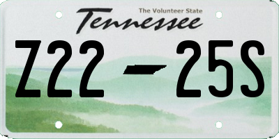 TN license plate Z2225S